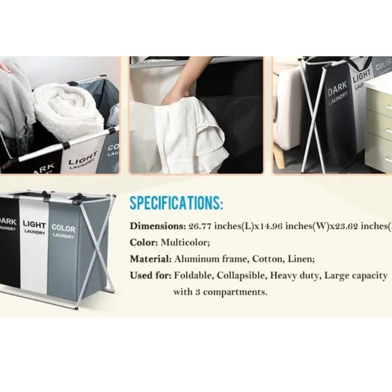 Кошик для білизни, Великий кошик для сортування на 120 л   знижка | Зображення 4