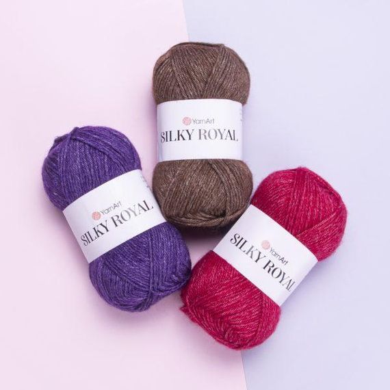 Пряжа YarnArt Silky Royal № 447 (Ярнарт Сілкі Роял) – 65% меринос, 35% шовк, 50 г / 140 м | Зображення 4