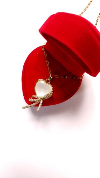Стильна підвіска з кулоном у вигляді серця з подарунковою коробочкою | Зображення 2