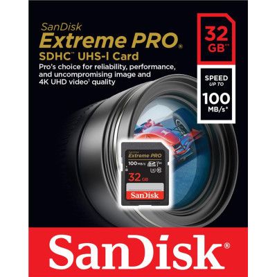 Карта памяти SanDisk 32GB SD class 10 UHS-I U3 V30 Extreme PRO (SDSDXXO-032G-GN4IN) | Зображення 3