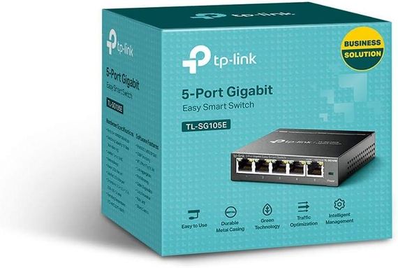 Сетевой коммутатор TP-Link 5-портовый гигабитный управляемый Easy Smart, QoS, IGMP Snooping LAN-распределитель