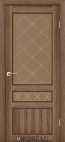 Двері Корфад Classico CL-05 зі штапіком Дуб Тобакко