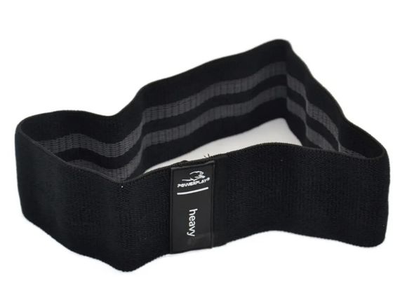 Тканева гумка для фітнесу та спорту PowerPlay 4111 Hip Band L Light Чорна (d_84cm) (PP_4111_Black_L) | Зображення 2