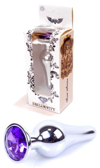 Анальний затор Boss Series - Jewellery Silver BUTT PLUG Purple, BS6400079 Sex Aura