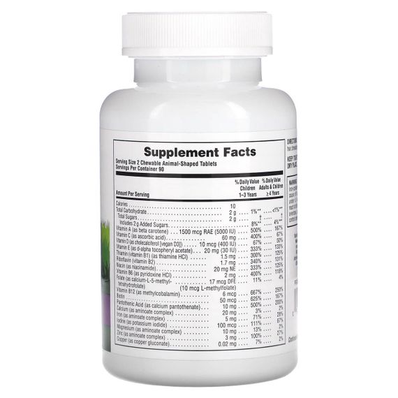 Вітаміни для дітей, Multi-Vitamin and Mineral, Nature&#039;s Plus, Animal Parade, смак винограду, 180 тварин | Зображення 1