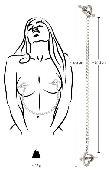 Затискачі Bad Kitty Heart shaped nipple Сріблястий One Size | Зображення 6