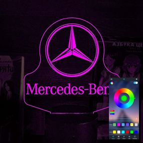 Акриловый светильник-ночник управление с телефона Mercedes-Benz tty-n000518