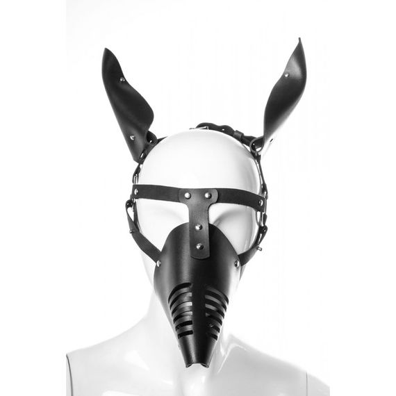 Маска Doberman зі шкіри, ручна робота, чорна | Зображення 3