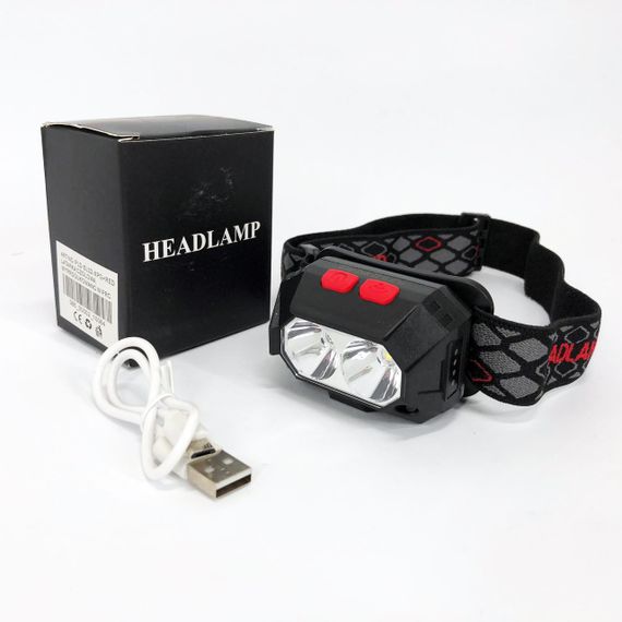 Ліхтар налобний акумуляторний XPG з зарядкою та датчиком руху | Зображення 1