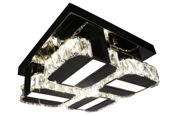 Люстра стельова кришталева LED з пультом 25676 Хром 14х33х33 см. | Зображення 2