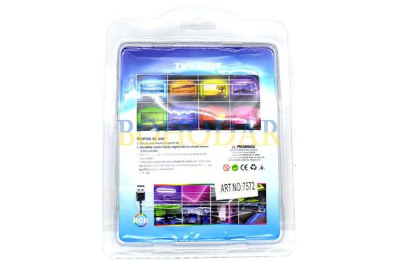 Комплект світлодіодна USB стрічка лента LEDSTRIP LED 5050 2 метри RGB SMD різнокольорова +Контролер +Пульт Польща! | Зображення 9