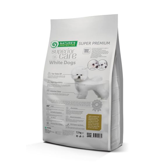 Корм Nature's Protection Superior Care White Dogs Adult Small and Mini Breeds сухий для дорослих собак малих порід з білосніжною шерстю 1.5 кг | Зображення 1