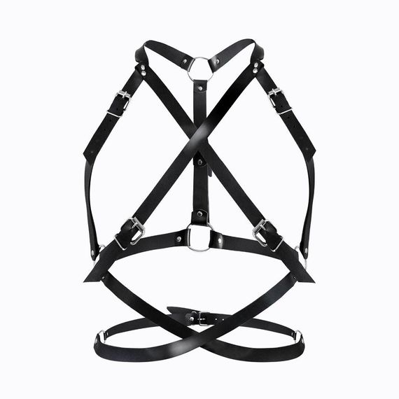 Портупея жіноча Art of Sex - Agnessa Leather harness, Чорний L-2XL Sex Aura