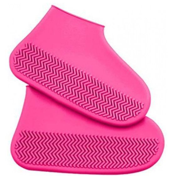 Багаторазові бахіли-чохли L (41-45 розмір) для взуття силіконові від води та бруду. Колір: рожевий | Зображення 2