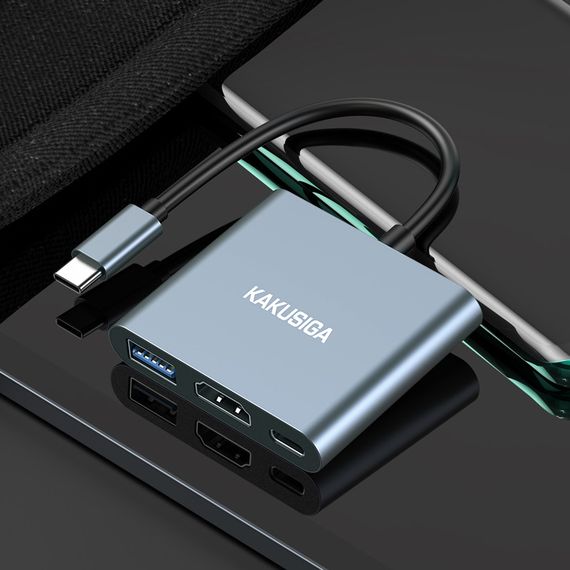 Конвертер USB Hub Kakusiga KSC-750 Type-C на USB 3.0 / HDMI / Type-C PD | Зображення 3