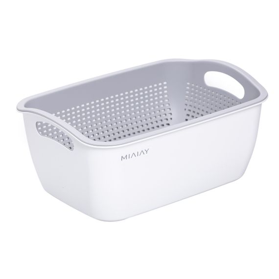 Кошик-друшлак 2 в 1 для миття овочів, фруктів і зелені 29,5×21×11 (см) Білий HP-45-6W | Зображення 3