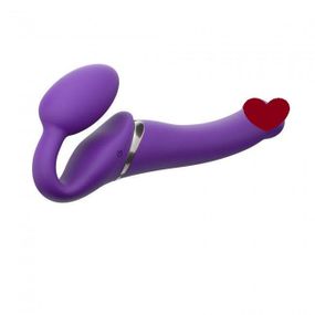 Безремневой страпон с вибрацией Strap-On-Me Vibrating Violet M диаметр 3,8 см, пульт ДУ, регулируемый Sex Aura