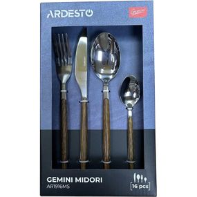 Набір столових приладів Ardesto Gemini Midori AR1916MS 16 предметів коричневий