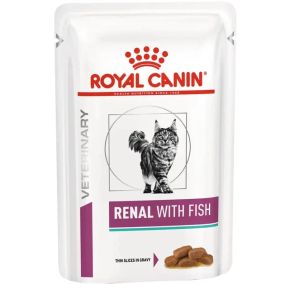 Вологий дієтичний корм з рибою Royal Canin Renal Fish для котів при нирковій недостатності (шматочки в соусі), 85 г
