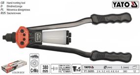 Заклепочник YATO Польша ручной двуручный Ø=2,4-6,4 l=380 мм YT-36095