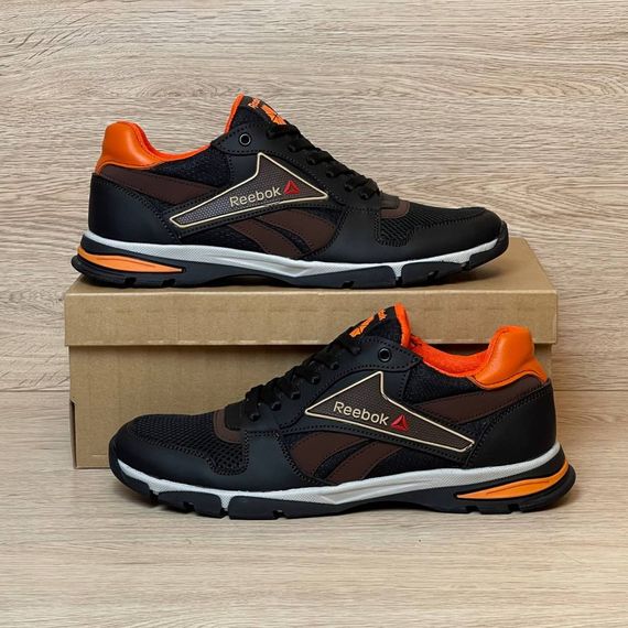кросівки Reebok літні сітка колір чорний/ жовтогарячий/ темно синій | Зображення 1