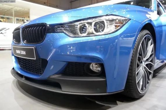 BMW 3-Series F30 F31 M-Performance. Накладка на передній бампер спідниця губа дифузор | Зображення 3