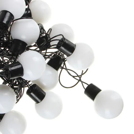 Гирлянда матовый шарик 40LED 5м (флеш) 18мм, Новогодняя бахрама, Светодиодная гирлянда, Уличная гирлянда | Зображення 2