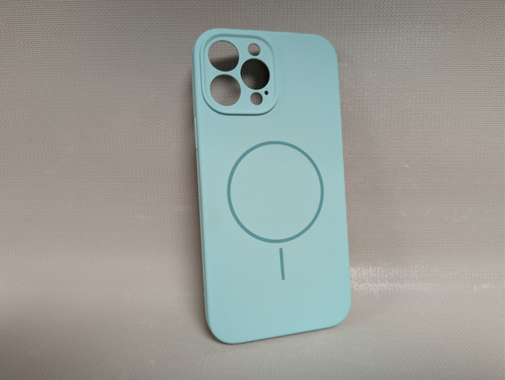 Чохол для iPhone 13 Pro Max / Айфон 13 Про Макс, Soft Touch, протиударний, MagSafe, м’ятний