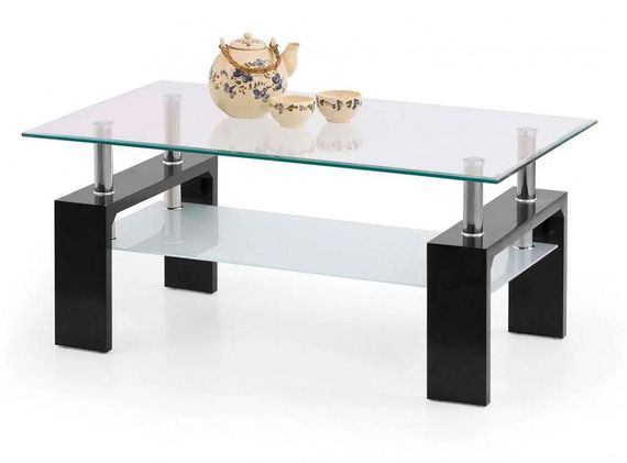 Прямокутний журнальний столик Кватро XS-3021 гартоване скло 110х60х45(H) каркас МДФ | Зображення 3