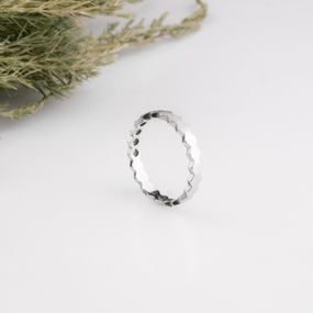 Серебряное кольцо Ромбы