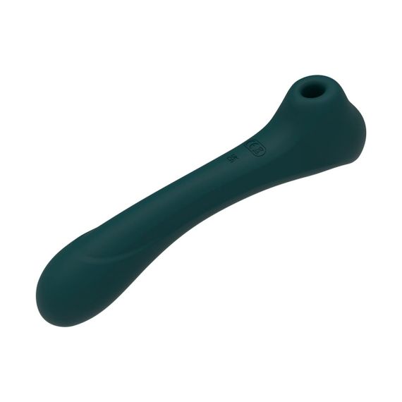 Вібратор та вакуумний кліторальний стимулятор 2-в-1 Alive Quiver Teal — максимальний комфорт та задоволення | Зображення 4