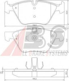 Колодка гальм. диск. BMW 520525525d 03 - передн. (вир-во ABS) A.B.S. 37409 на BMW 3 Touring (E91)
