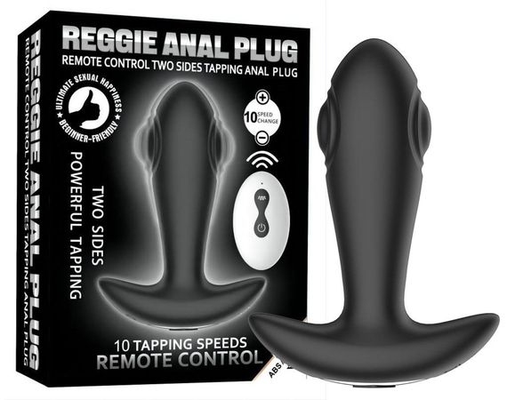 Анальна вібро пробка Dual tapping anal plug