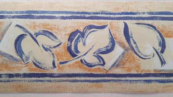 Пленка самоклеющаяся бордюрная 10,6х1000cm водостойкая листва на изразце