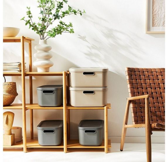 Контейнер для хранения вещей с крышкой Rotho (Рото) Albula 20 л (10557) Капучино | Зображення 3