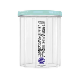 Ємність для сипучих продуктів 0,65л прозорий/м'ятний Народний продукт
