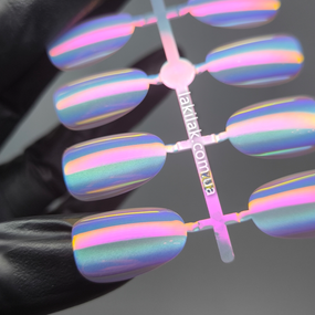 Гелеві тіпси для нарорщення темная Аврора №1 (овал) 30шт