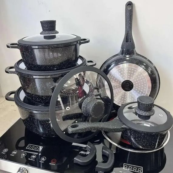 Набір каструль з антипригарним покриттям XPRO HK-316 чорна (41904-HK-316_2774) | Зображення 2