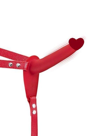 Страпон з вібрацією Fetish Tentation Vibrating Strap-On with Dildo Red Sex Aura