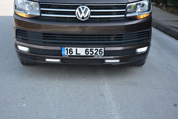 Накладка на передній бампер Sport 2-LED 2015-2018 (під фарбування) для Volkswagen T6 2015-2024, 2019-2024 рр | Зображення 7
