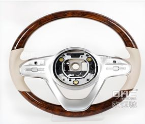 Кермо Maybach-Style (дерево -2025 бежевий, 3pin) для Mercedes E-сlass W213 2016-2023 рр