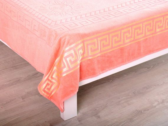 Махрове покривало 200х215см (Піке) Персикове | Зображення 2