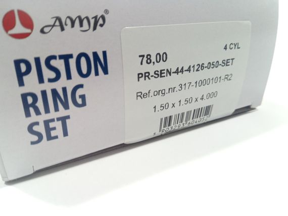 Кільця AMP Lanos 1.4 78,00 2-й ремонт (PR-SEN-44-4126-050) цільні/чувунні (317-1000101-R2) | Зображення 1