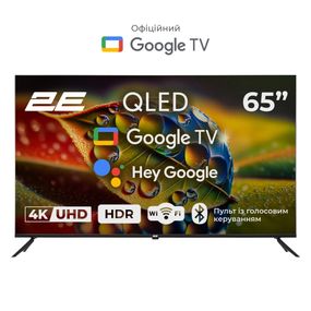 Телевізор 65&quot; 2E QLED 4K 60Hz Smart Google TV Black 2E-65A77Q