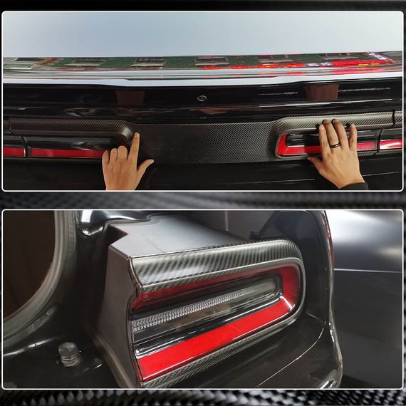 Накладка на крышку багажника (2015-2023, Карбон) для Dodge Challenger | Зображення 2