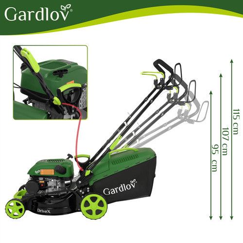 Газонокосарка бензинова самохідна Gardlov 27535 DriveX 149 см3, 2.3 кВт, 40.6 см, кошик 50 л, 8 рівнів, функція миття | Зображення 3