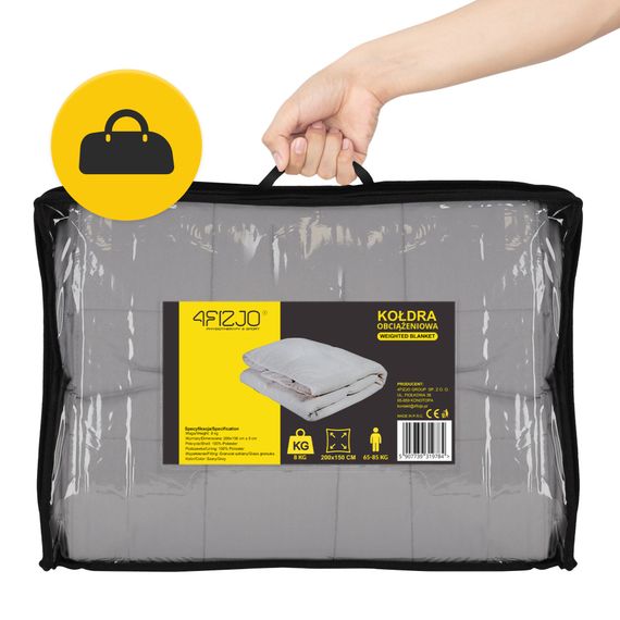 Ковдра важка (обтяжена) 4FIZJO 8 кг 150 x 200 см Grey (P-5907739319791) | Зображення 8