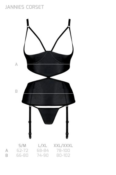 Корсет Passion JANNIES CORSET Черный 2XL/3XL | Зображення 4