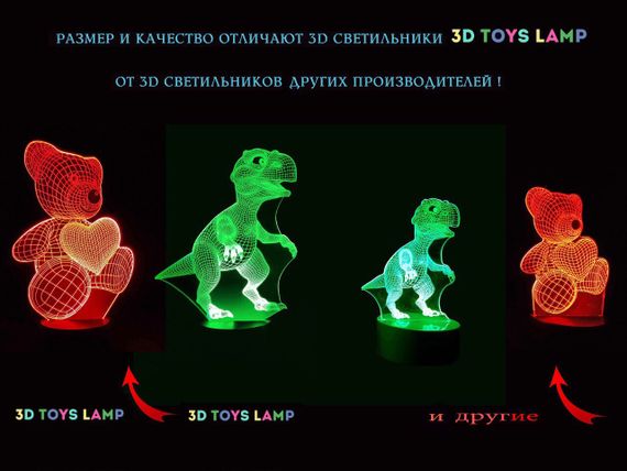 3D світильник нічник з пультом "Каченя" 3DTOYSLAMP | Зображення 5