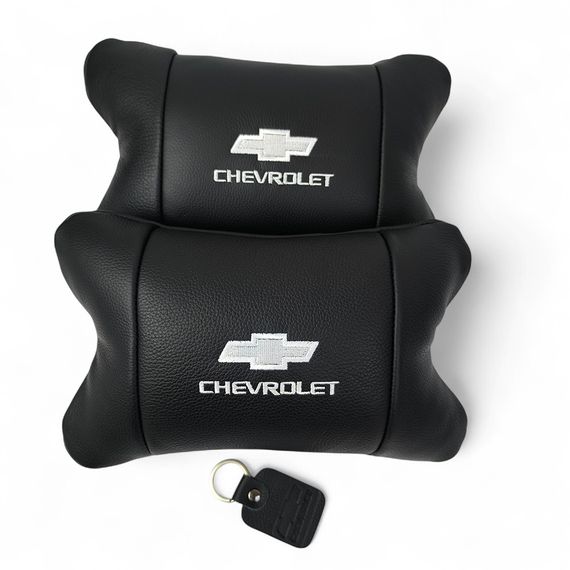 Автомобильные подушки Chevrolet из натуральной итальянской кожи + кожаный брелок JZ-168 в подарок | Зображення 5